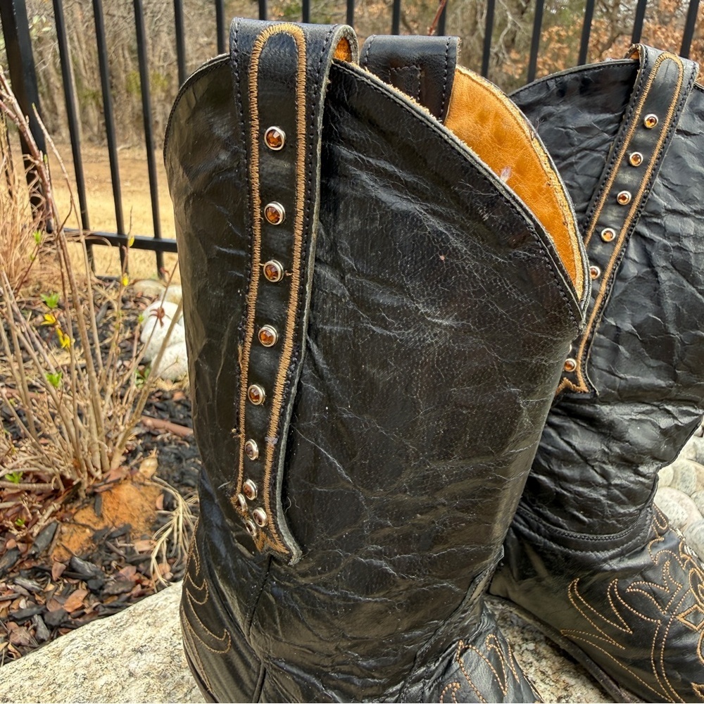 Old Gringo Milagros Western Cowboy Boots Womens Black Crystal Studs Pull Size 7B - Picture 2 of 12